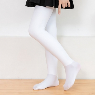 Dívčí Jednobarevné Elastické Punčochové Kalhoty Zesílené Fleece Teplé Legíny Punčochy Taneční