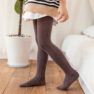 Dívčí Jednobarevné Úpletové Punčochové Kalhoty Legíny Punčochy Měkké Teplé Dětské Oblečení