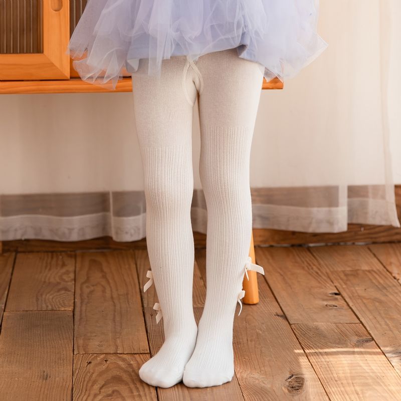 Dívčí Jednobarevné Úpletové Punčochové Kalhoty Legíny Punčochy Měkké Zateplené Dětské Oblečení