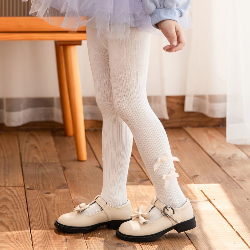Dívčí Jednobarevné Úpletové Punčochové Kalhoty Legíny Punčochy Měkké Zateplené Dětské Oblečení