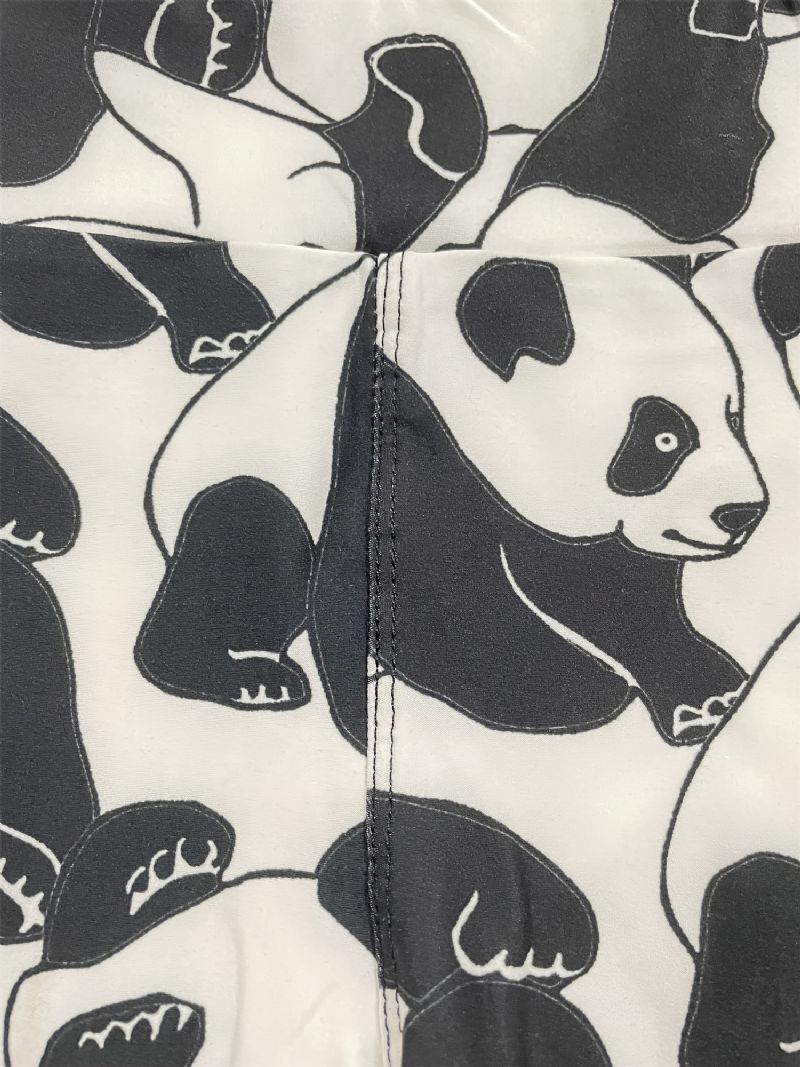 Dívčí Polyesterové Vysoce Strečové Legíny S Potisky Panda
