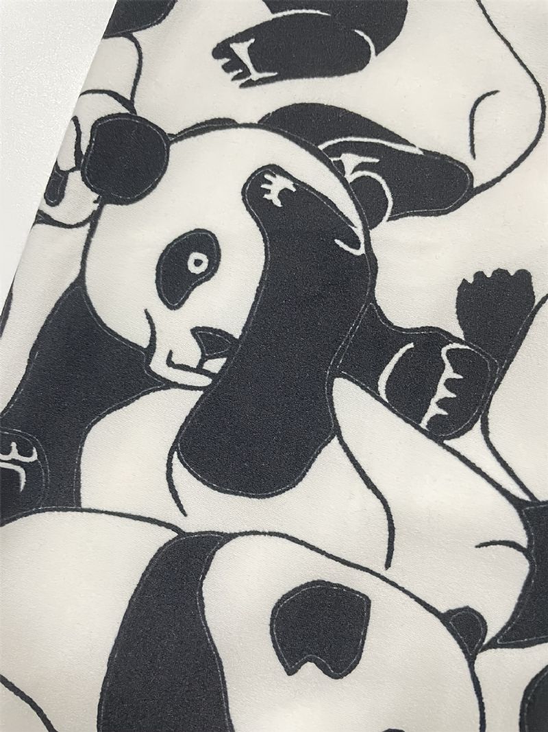 Dívčí Polyesterové Vysoce Strečové Legíny S Potisky Panda