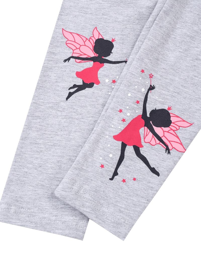 Dívčí Stretch Soft Legíny Princezna Dívky Print Kalhoty Dětské Oblečení