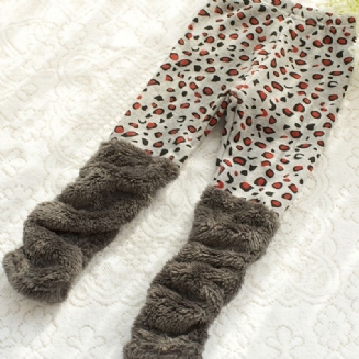 Dívčí Tlusté Leopardí Fleecové Legíny Kalhoty Dětské Oblečení Na Zimu