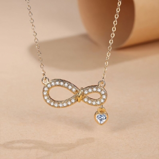 8-tvarovaný Zirkonový Náhrdelník Love Infinity Pro Ženy Šperky Dárky K Narozeninám Pro Manželka Dívky Her