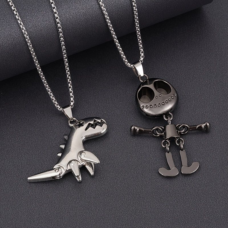 Chlapecký Dinosaurus Lebka Přívěsek Náhrdelník Hip Hop Mikina Řetízek Dětský Dárek