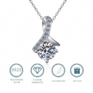 Moissanite Rybí Kost Náhrdelník Elegantní Love Přívěsek Dárek Pro Ženy Dívky