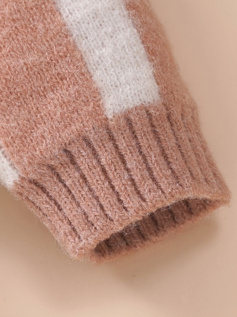 Batole Holčička Úpletová Bunda Cardigan Dětská Volán Dlouhý Rukáv Knoflík Dolů Svetr Top Teplý Kabát Podzim Zima