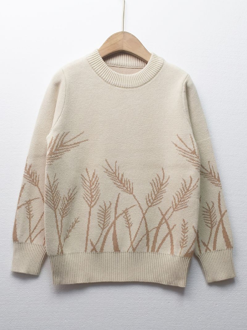 Chlapci Ears Of Wheat Svetr S Kulatým Výstřihem Pletený S Dlouhým Rukávem Dětské Oblečení