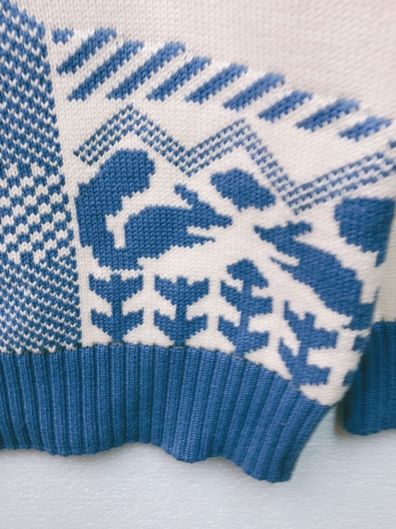 Chlapecký Ležérní Termo Pletený Svetr S Potiskem Argyle Na Zimu