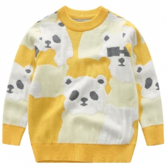Dívčí Svetr Panda S Dlouhým Rukávem Pro Zimní Dětské Oblečení