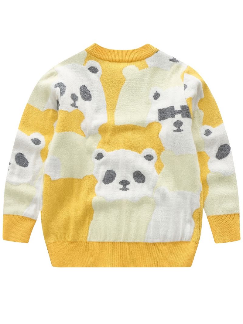 Dívčí Svetr Panda S Dlouhým Rukávem Pro Zimní Dětské Oblečení