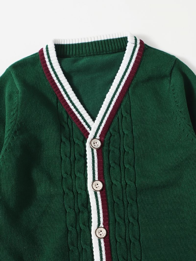 Dětský Chlapecký Svetr Ležérní Pletený Ve Školním Stylu