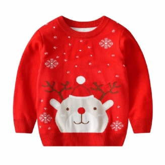 Dětský Svetr Vánoční Bear Tisk Pletený Oblečení Chlapci Dívky