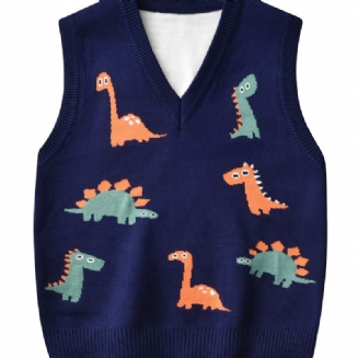 Dětský Svetr Vesta Kreslený Dinosauří Chlapec Pletený Pulovr
