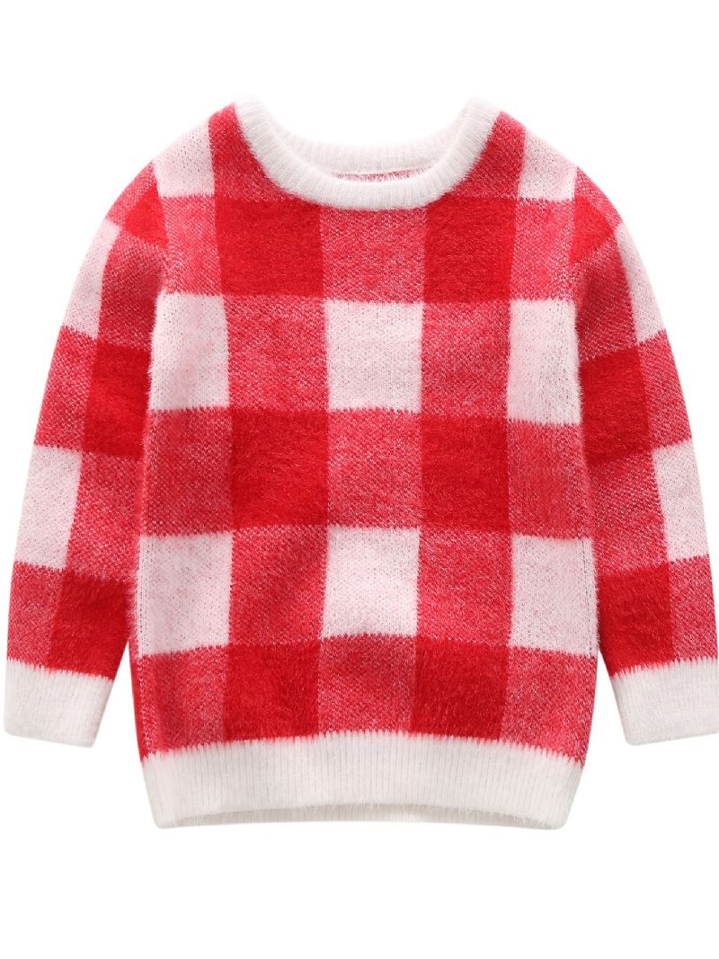 Děťátko Dívky Geometrický Vzor Preppy Pullover Dětský Teplý Svetr