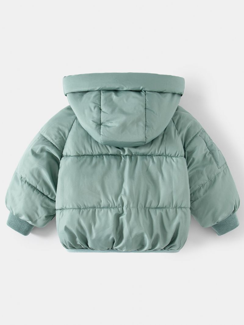 Chlapecké A Dívčí Jednobarevné Kabáty S Kapucí Na Zimu