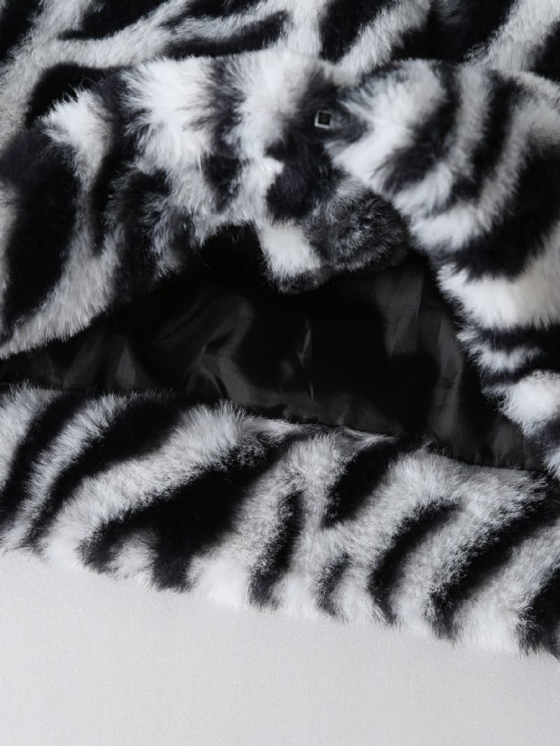 Dívčí Módní Kabát Zebra Print Fleece
