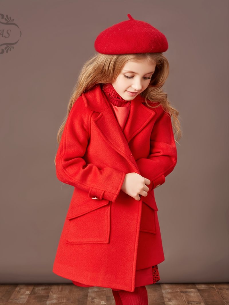 Dívčí Vlněný Kabát Dlouhá Zateplená Bunda S Vyjímatelnou Bavlněnou Vložkou Na Zimu Dětské Oblečení Na Vánoce Čínský Nový Rok