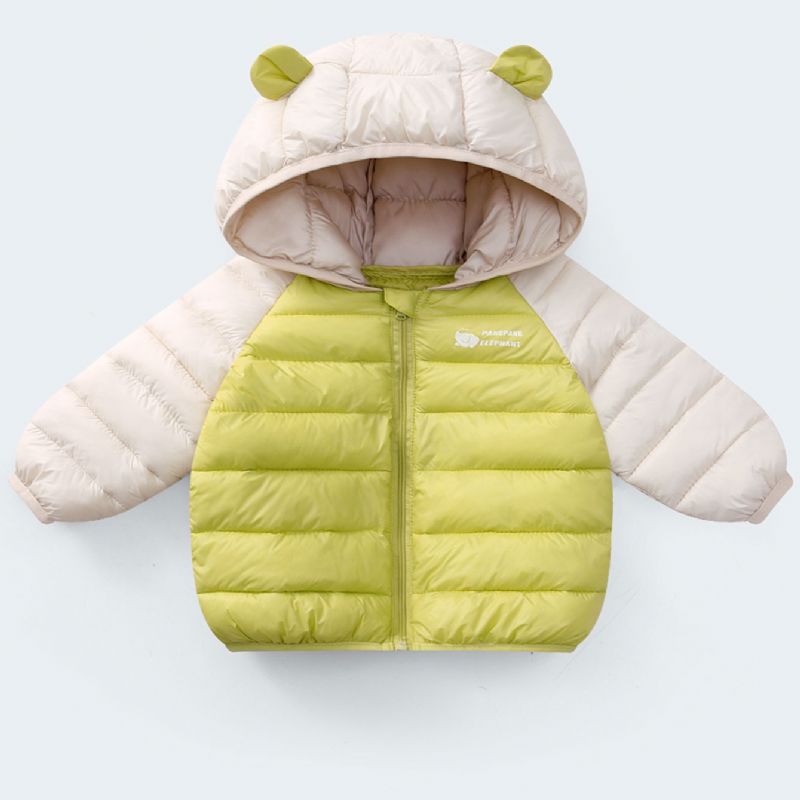 Dívčí Zimní Polyesterový Zateplený Proužkový Kabátek Dětská Bunda S Kapucí Dětské Teplé Svrchní Oblečení