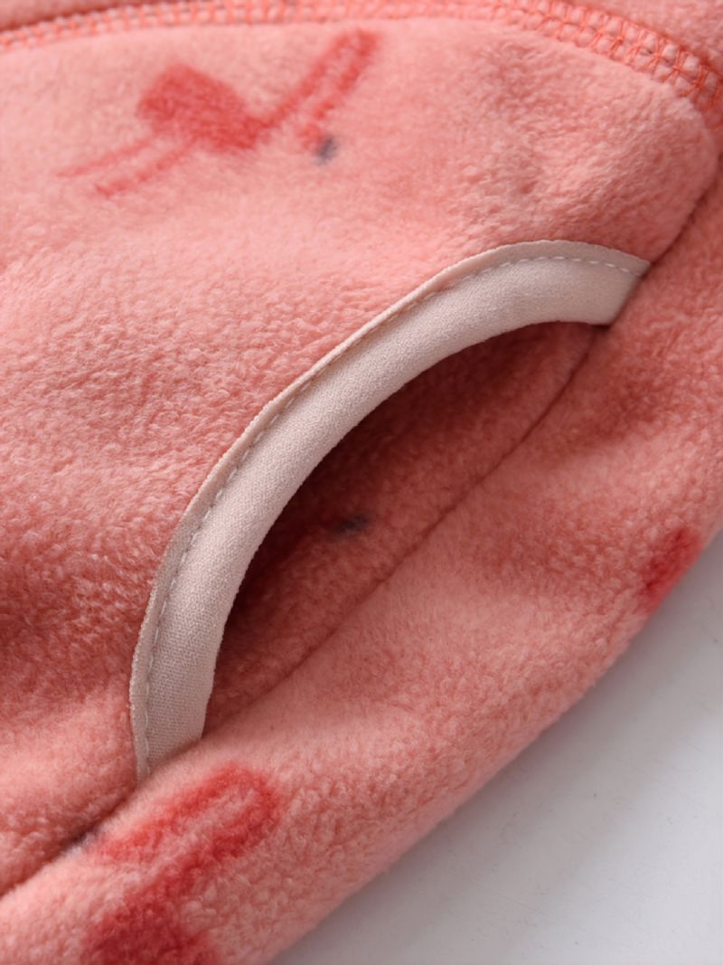 Dětská Dívčí Fleecová Bunda S Potiskem Flamingo Zimní Zateplený Kabát