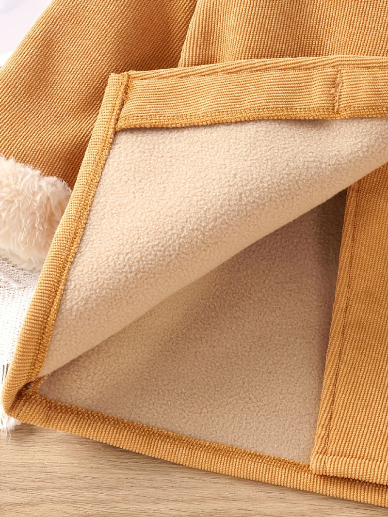 Dětská Dívčí Pevná Bunda Fleece S Vysokým Výstřihem Zateplený Kabátek S Páskem Dětské Zimní Oblečení
