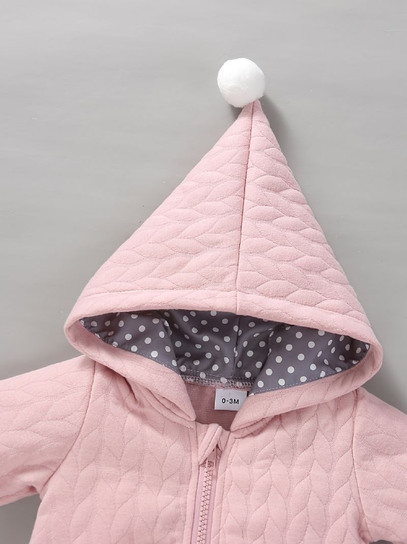 Novorozenec Bunda S Kapucí Na Zip Pevný Volánkový Kabátek Pro Miminka Dívčí Dětské Oblečení