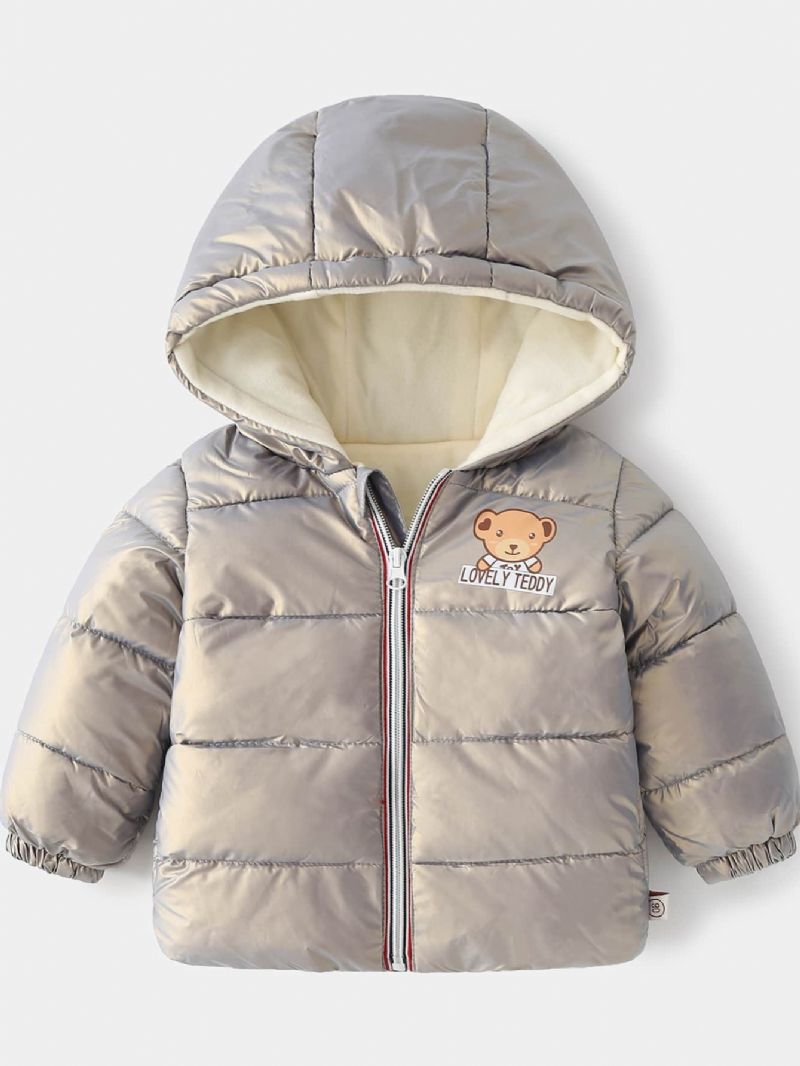 Nový Podzimní Zimní Kabát Pro Chlapce A Dívky V Šedém Medvídku