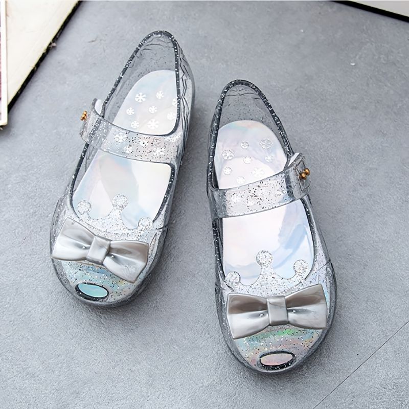 Dívčí Společenské Boty Batole Cosplay Čiré Želé Sandály S Mašlí Mary Jane Flats (šedé)