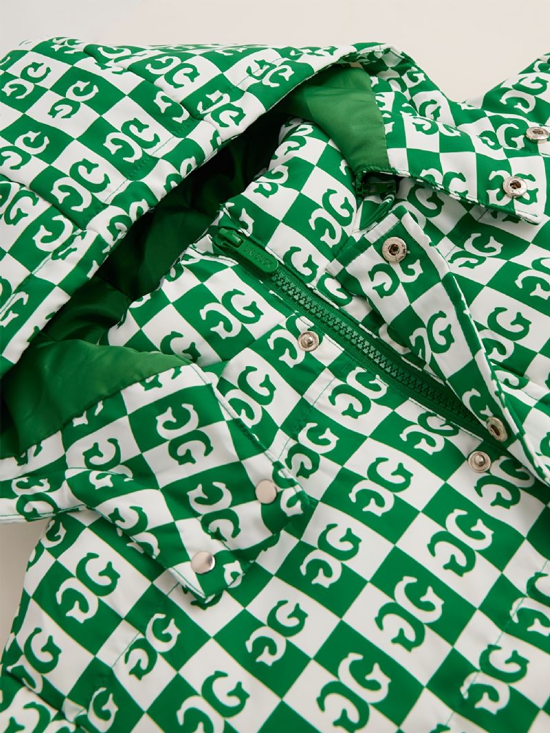 Chlapci Dívky Ležérní Zateplené Odnímatelné Bunda S Kapucí Duck Down Potisk Dopisů Na Zip Polstrované Oblečení Na Zimu Na Zip