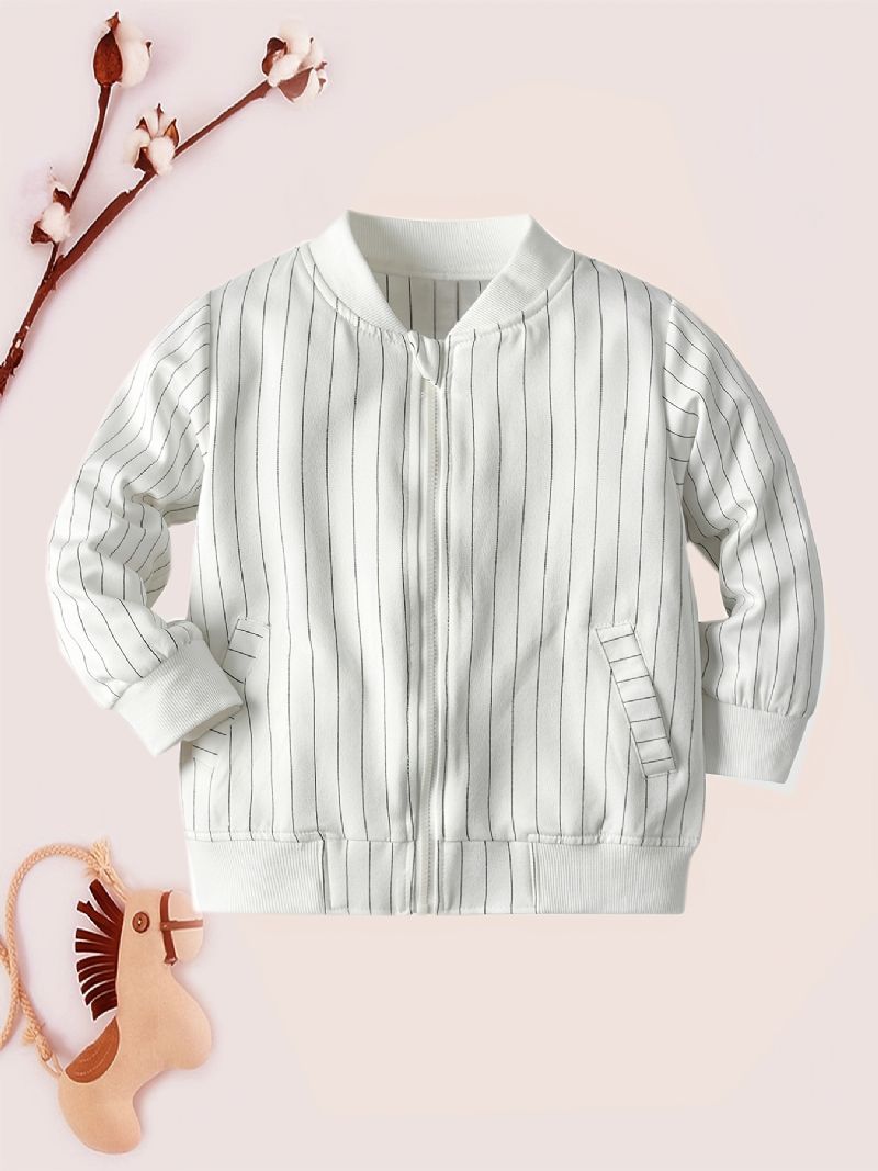 Chlapecká Proužkovaná Bunda Na Zip Cardigan Na Podzim Zima Nové