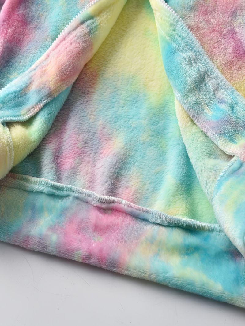 Dívčí Bunda S Kravatou Dye Fleece Na Zip Pro Zimní Dětské Oblečení