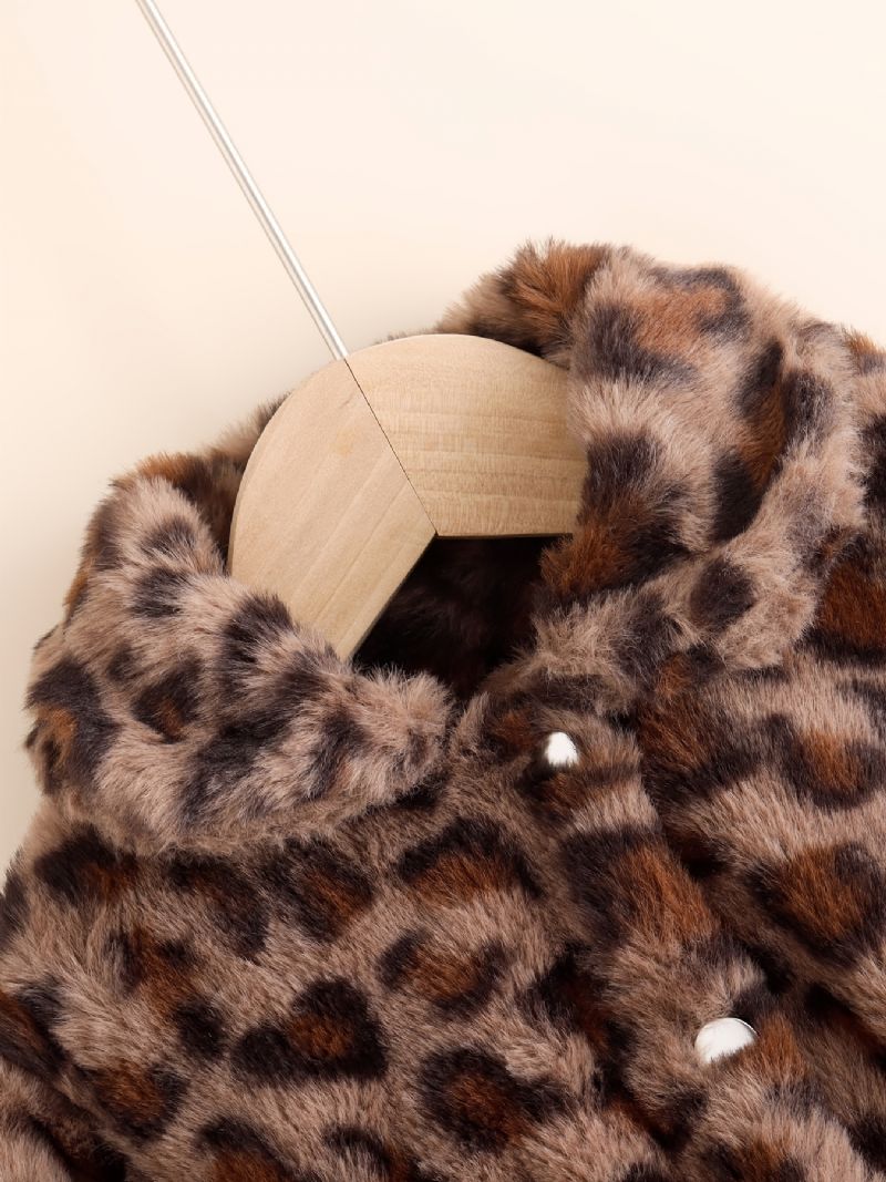 Dívčí Fleecová Bunda S Leopardím Vzorem Pro Zimní Kojenecké Oblečení
