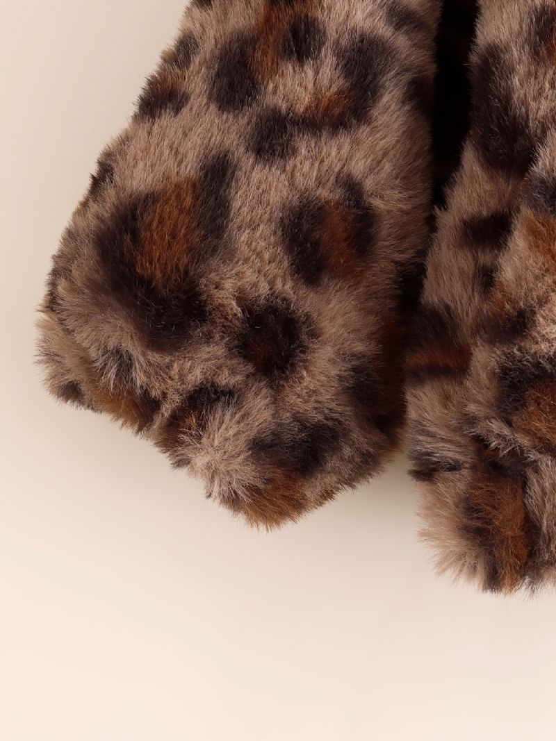 Dívčí Fleecová Bunda S Leopardím Vzorem Pro Zimní Kojenecké Oblečení