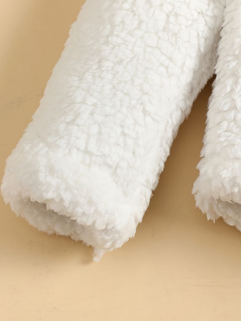 Dívčí Ležérní Pevná Fleecová Termo Bunda S Dlouhým Rukávem Klopou Knoflíkem Dolů Svrchní Oblečení Na Zimu