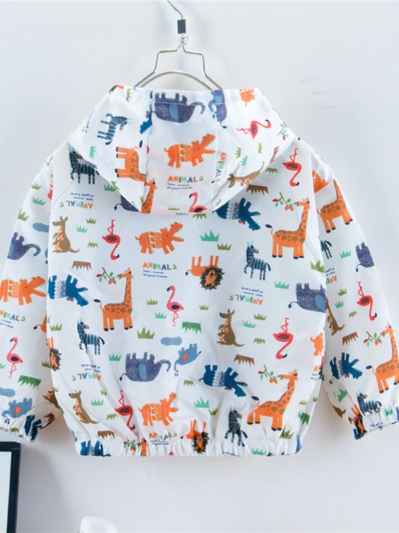 New Chlapci Zoo Pattern Ležérní Bavlněná Bunda