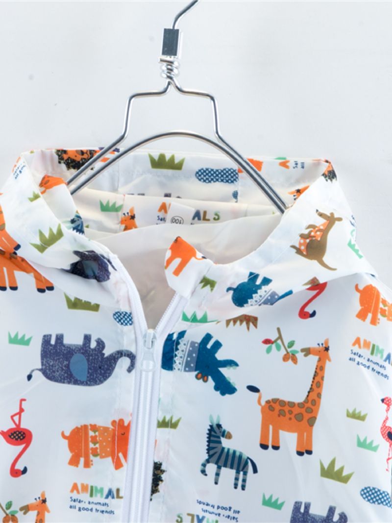 New Chlapci Zoo Pattern Ležérní Bavlněná Bunda
