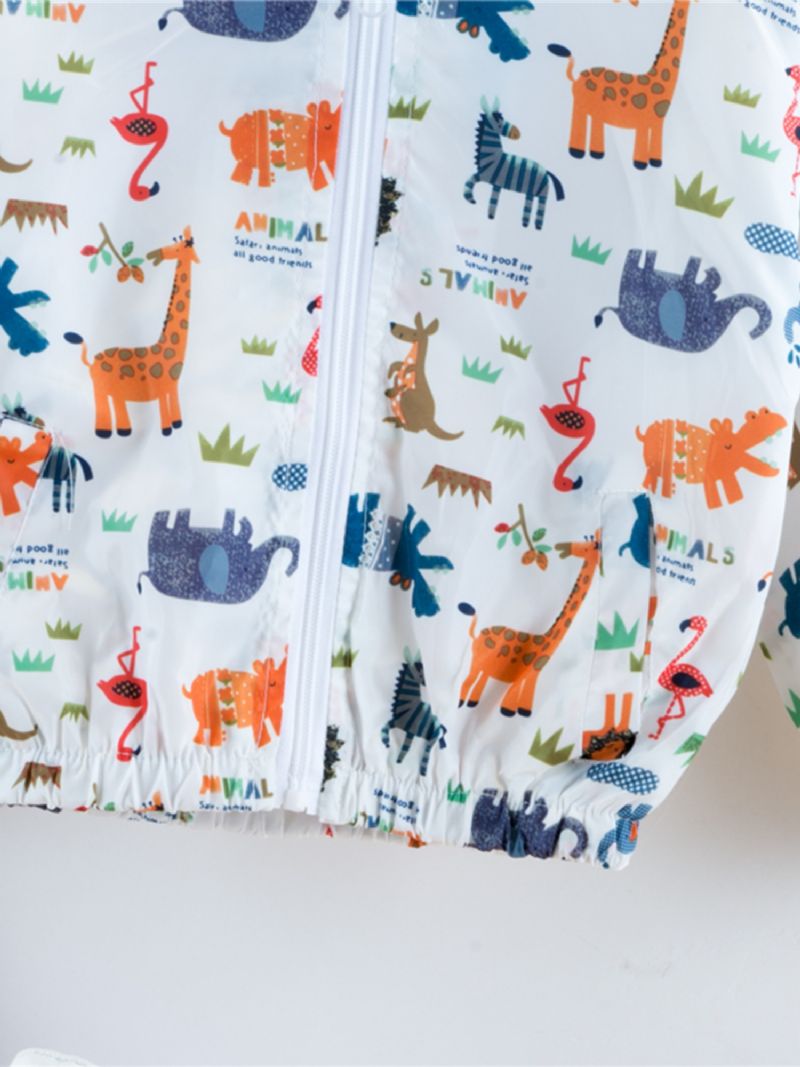 New Chlapci Zoo Pattern Ležérní Bavlněná Bunda