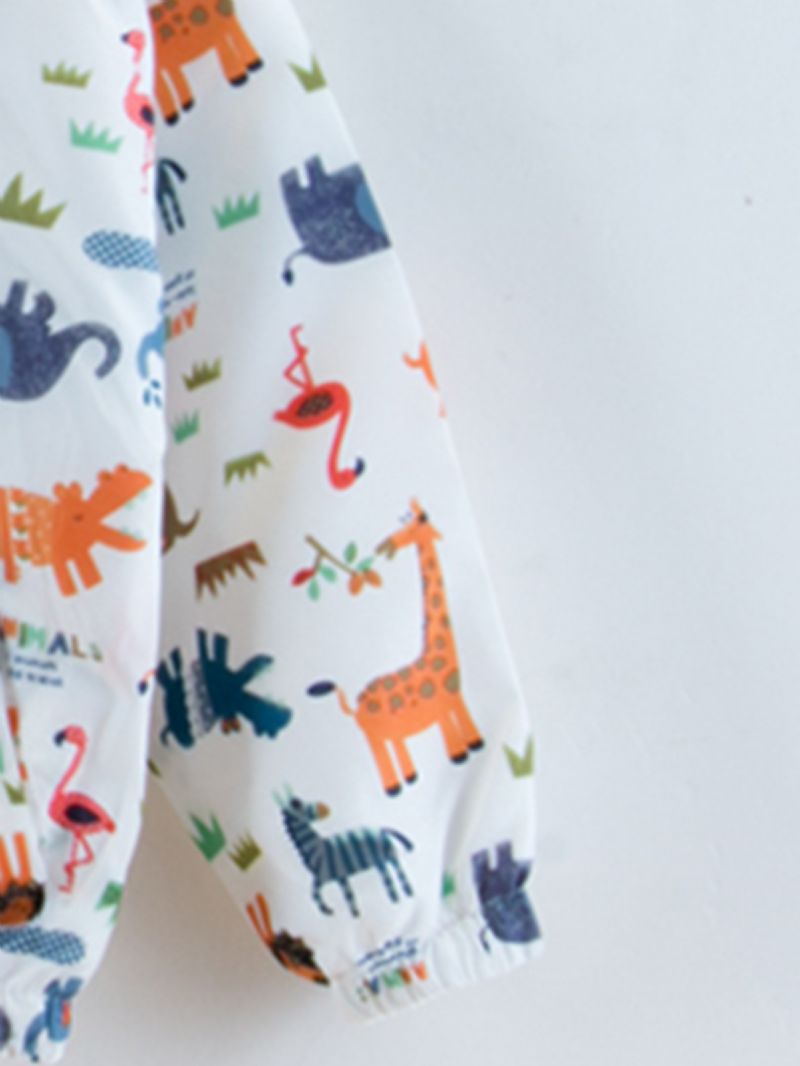 New Chlapci Zoo Pattern Ležérní Bavlněná Bunda
