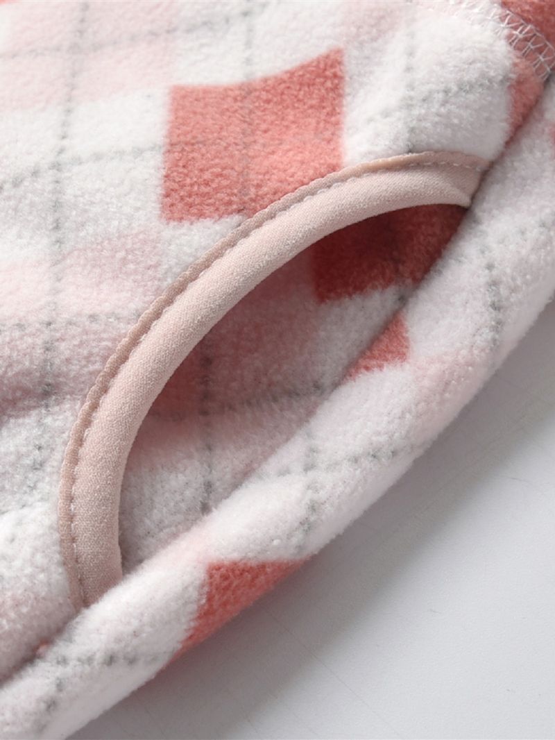 Nová Dívčí Vintage Kostkovaná Ležérní Teplá Bunda Se Stojáčkem A Límečkem Na Zip