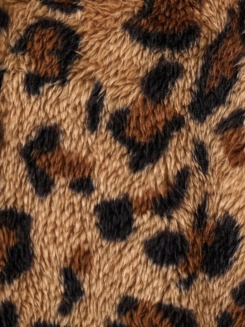 Podzimní Zimní Dětská Móda Leopardí Zateplená Teplá Fleecová Bunda