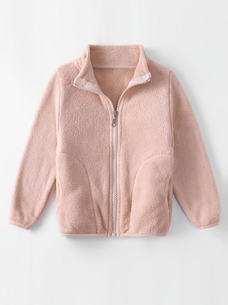 Unisex Dětská Fleecová Bunda Sherpa Na Pevný Zip Pro Zimní Dětské Oblečení