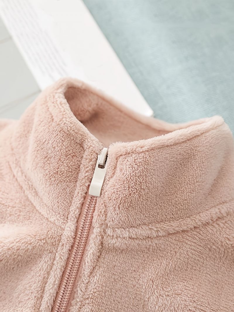 Unisex Dětská Fleecová Bunda Sherpa Na Pevný Zip Pro Zimní Dětské Oblečení