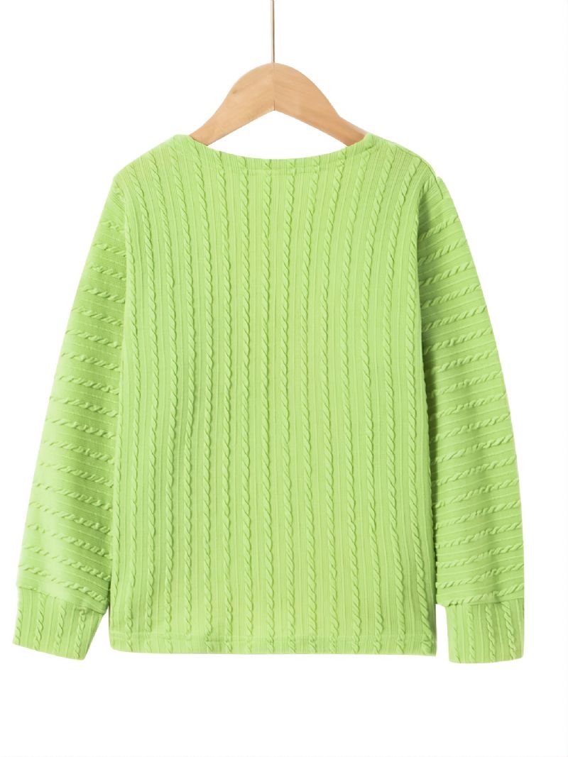 Dívčí Zelený Twist Knit Cardigan S Dlouhým Rukávem