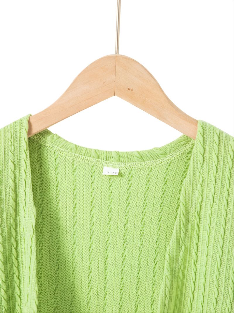 Dívčí Zelený Twist Knit Cardigan S Dlouhým Rukávem