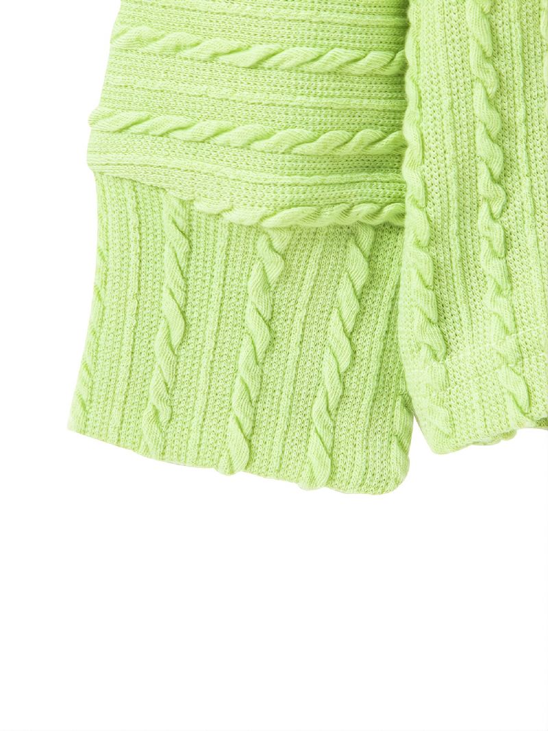 Dívčí Zelený Twist Knit Cardigan S Dlouhým Rukávem