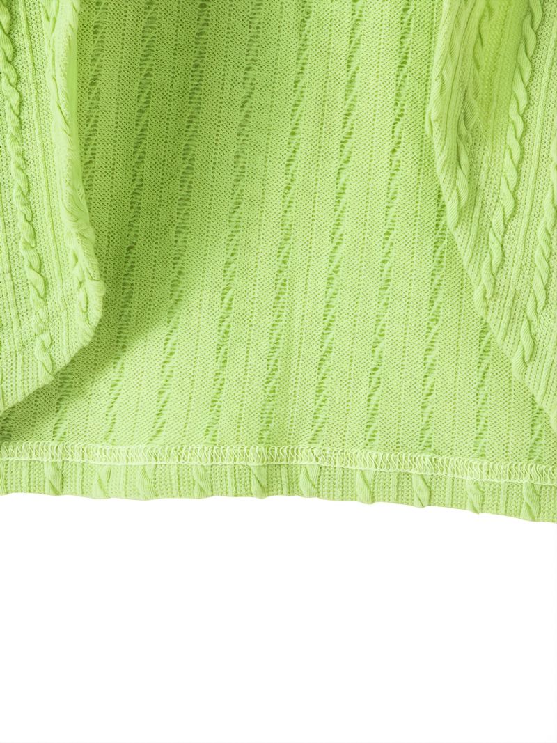 Dívčí Zelený Twist Knit Cardigan S Dlouhým Rukávem