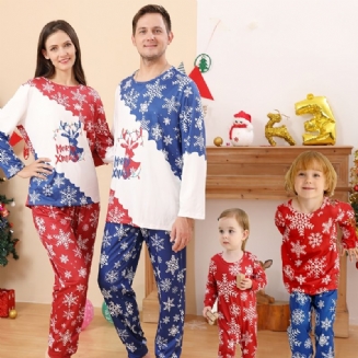 Batole Děťátko Christmas Snowflake Print Dlouhý Rukáv Kombinézy Pro Chlapce Dívky