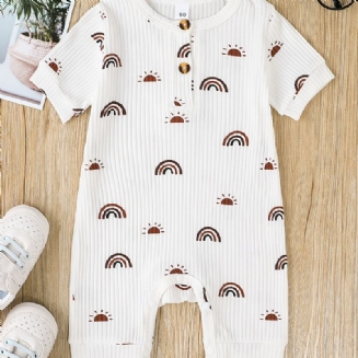 Chlapci Dívky Cartoon Print Romper Kombinéza Unisex Kojenecké Oblečení