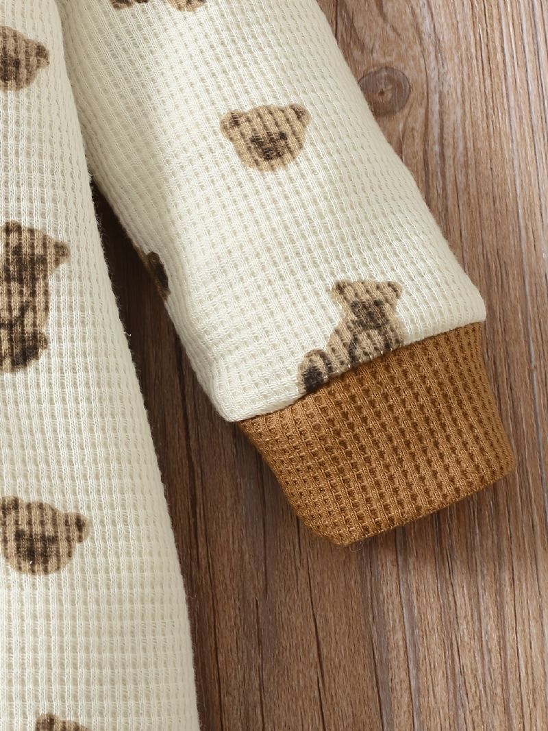 Děťátko Chlapci Dívčí Kombinézy S Bear Print Decor